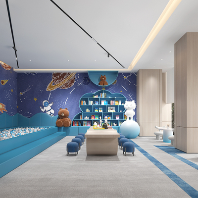  现代儿童娱乐区su模型 