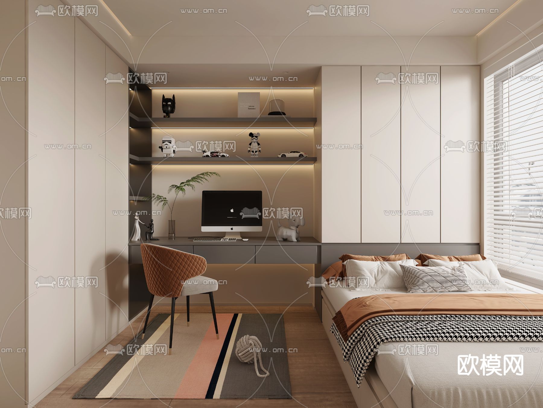 榻榻米卧室 次卧3d模型下载