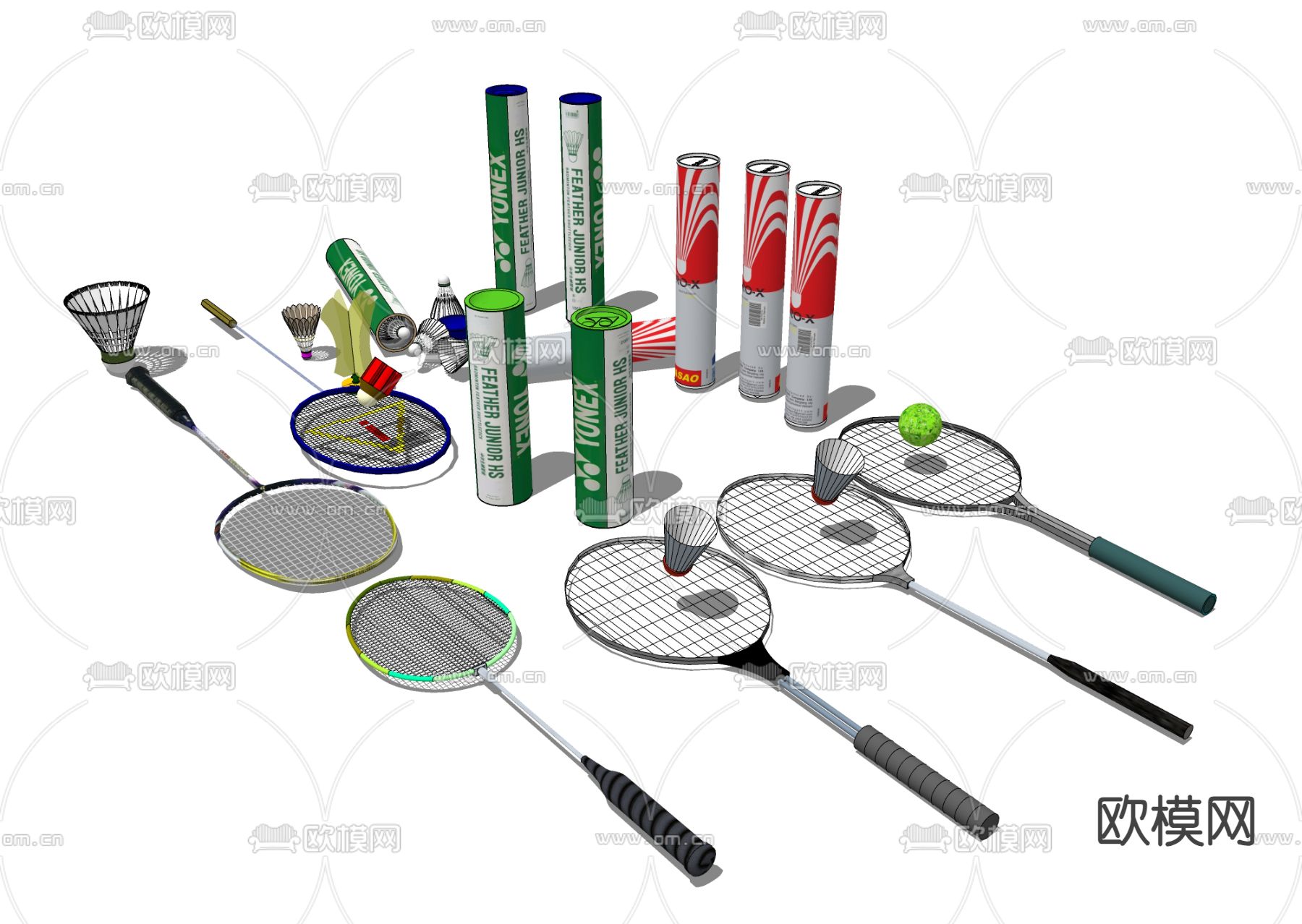 羽毛球拍su模型下载