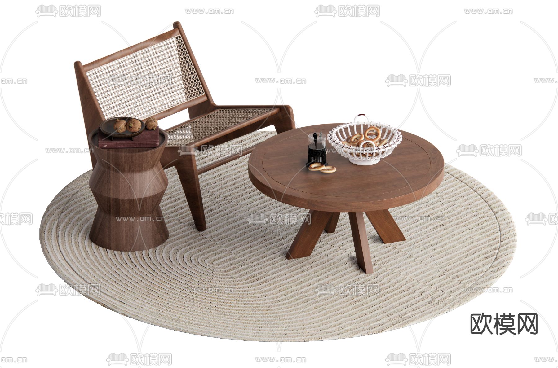 侘寂椅子 休闲椅su模型下载（渲染图2）