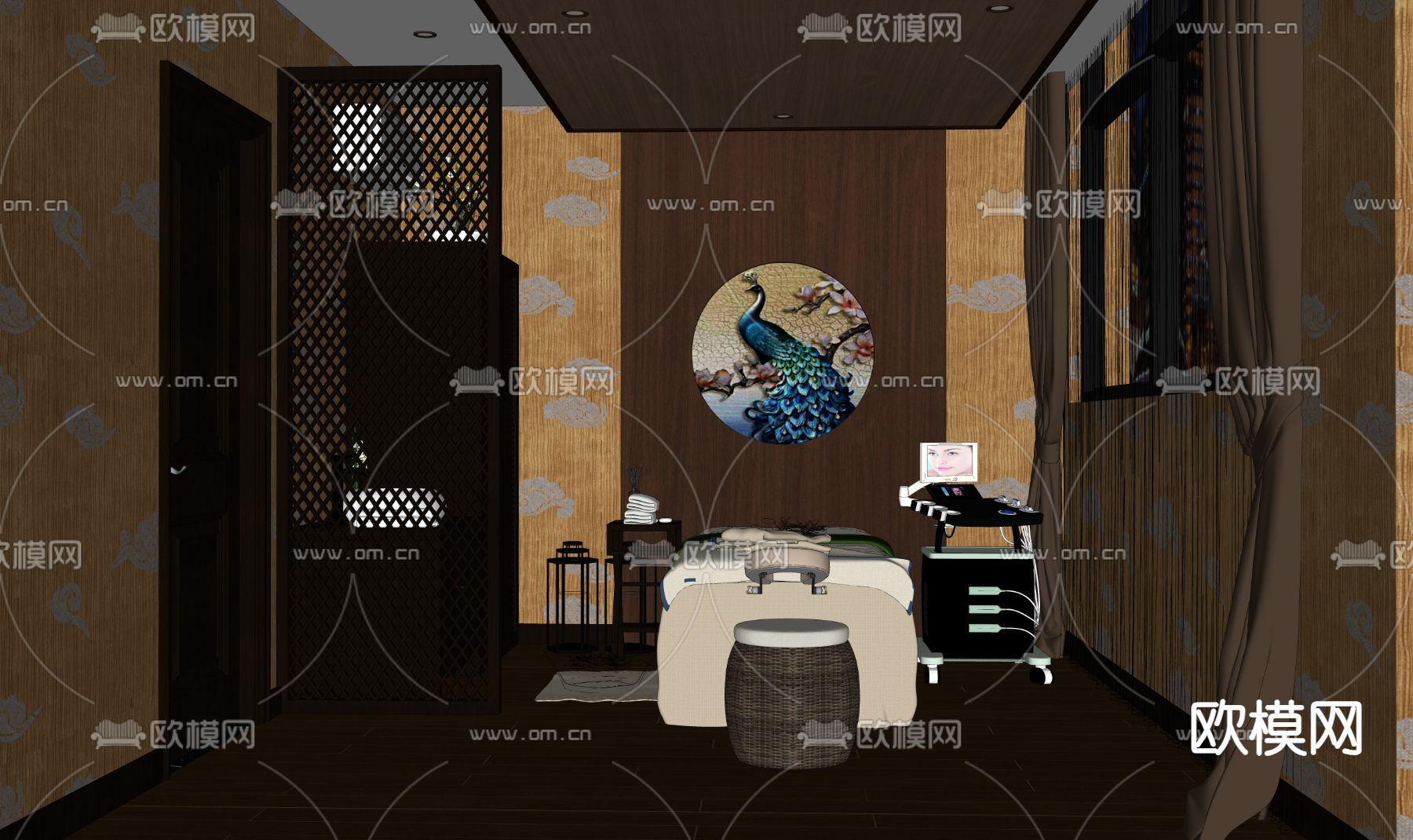 现代SPA护理房su模型下载（渲染图1）