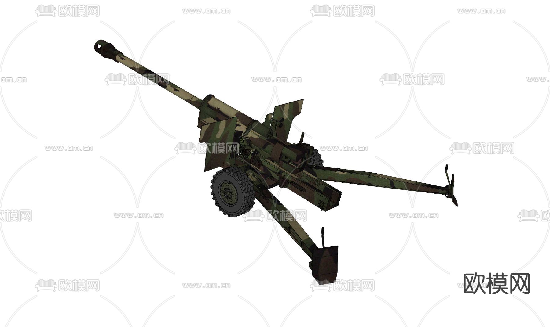 榴弹炮su模型下载（渲染图1）