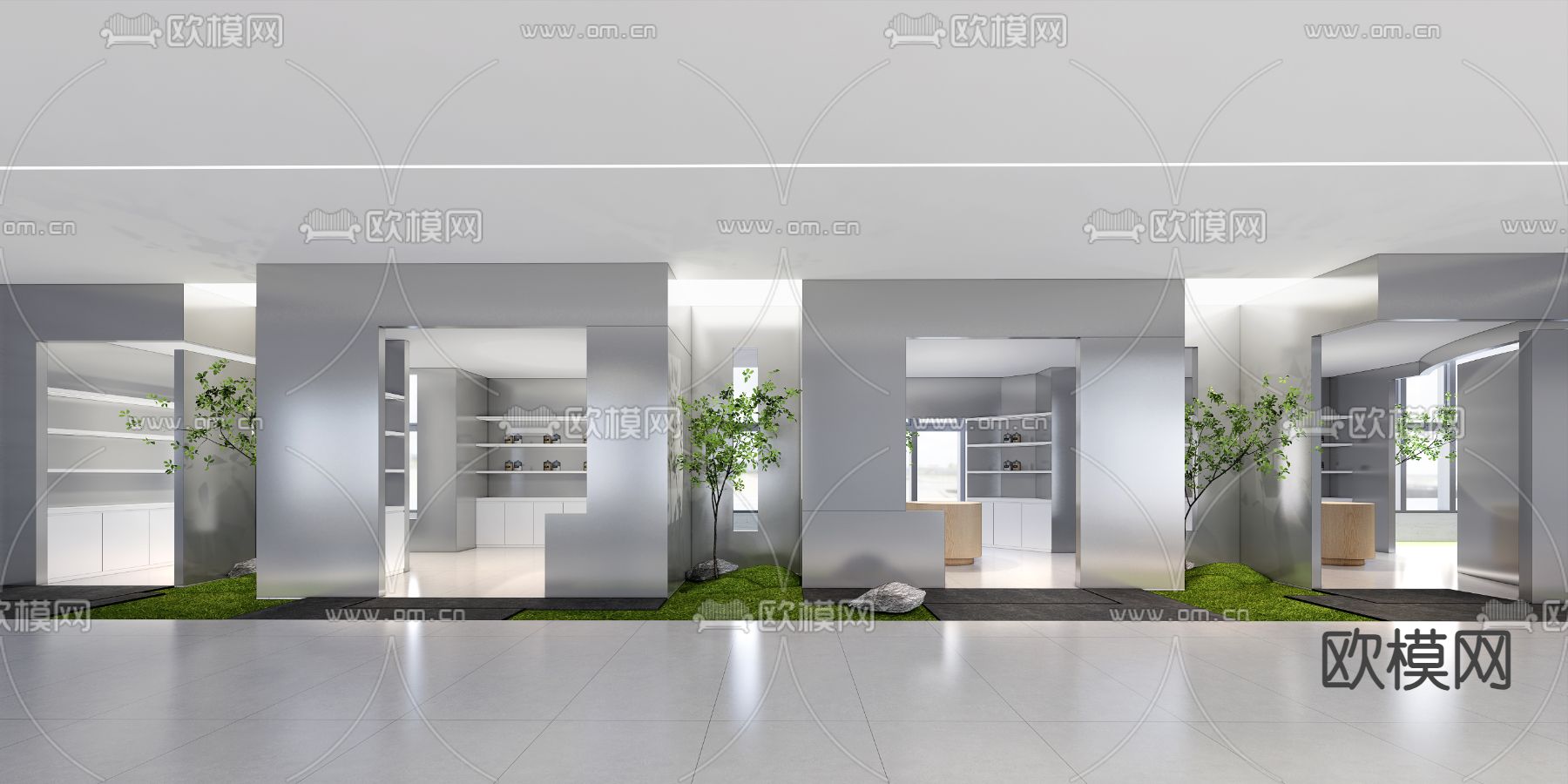 现代科技展厅su模型下载（渲染图2）