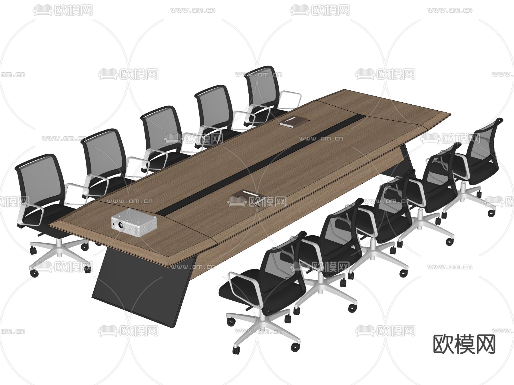 现代会议桌椅su模型
