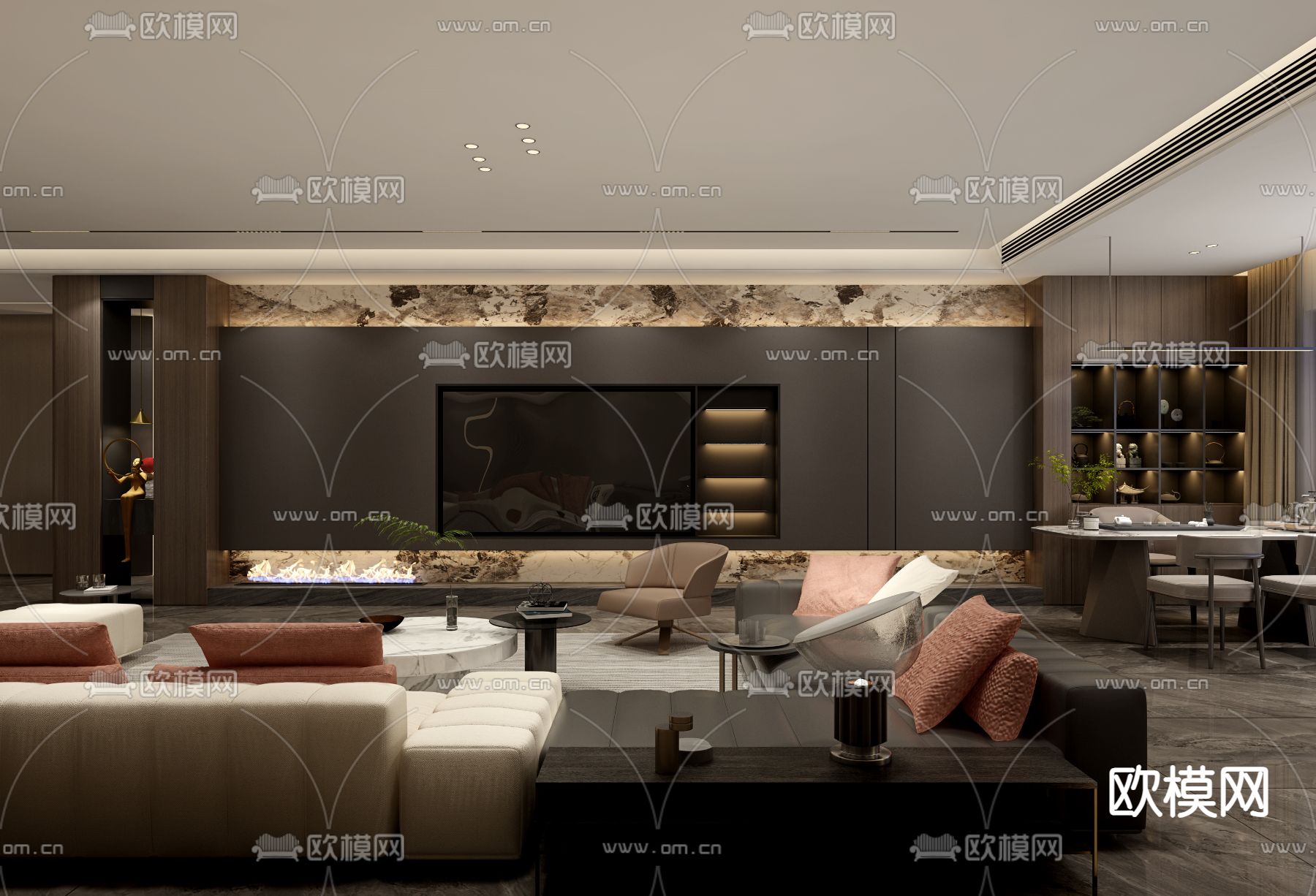 意式客餐厅3d模型下载（渲染图5）