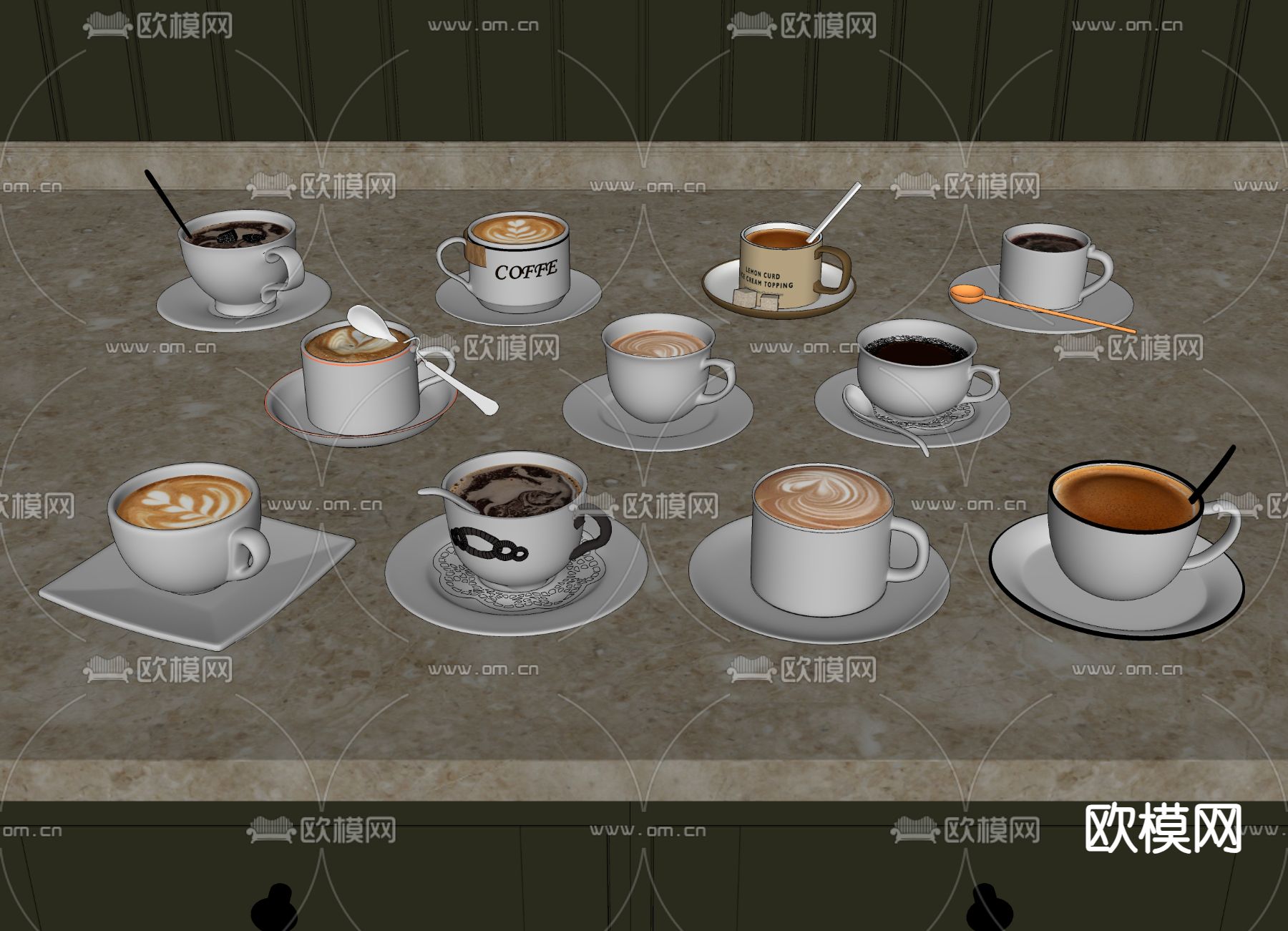 咖啡杯su模型下载（渲染图1）