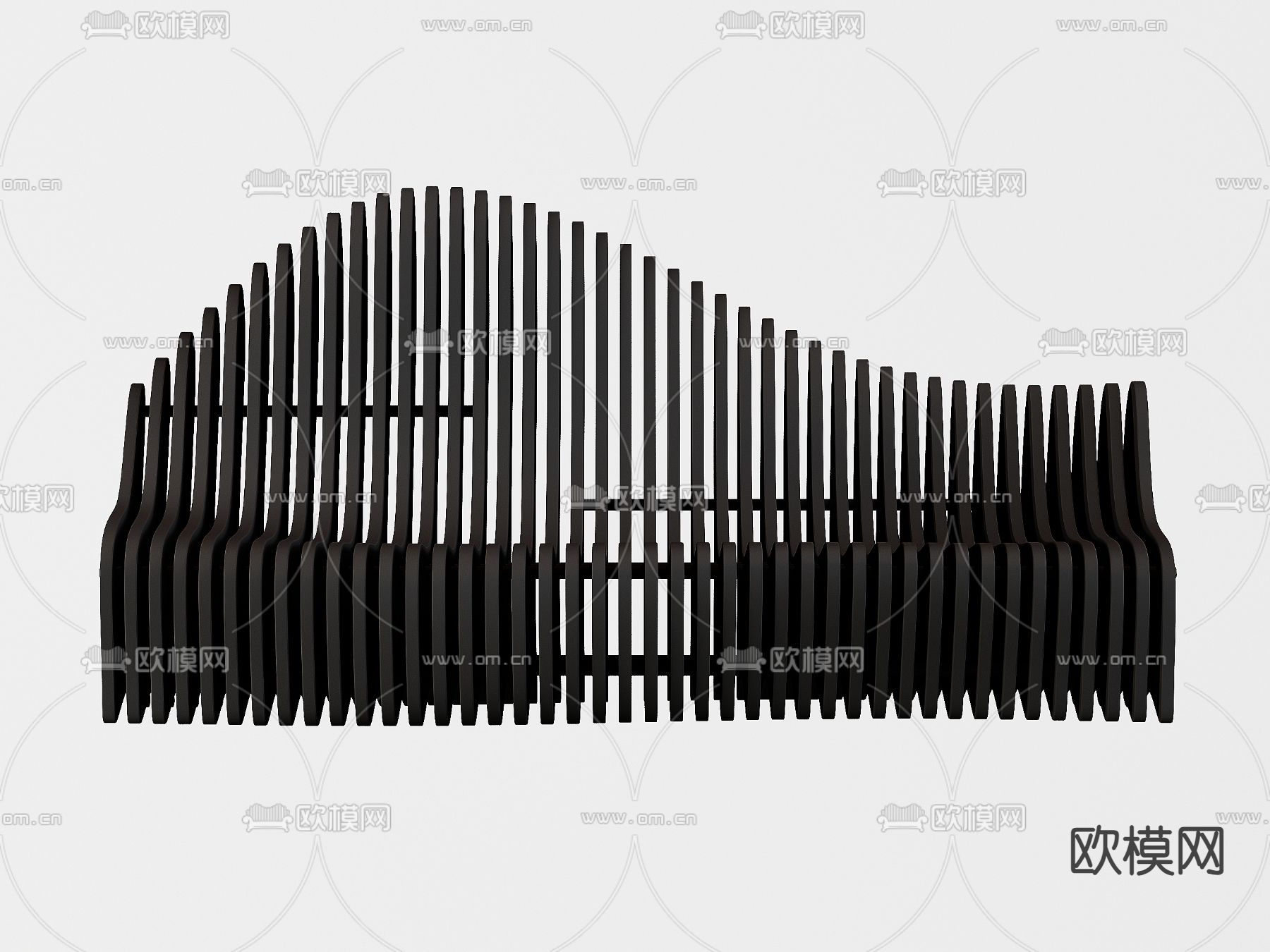 格栅艺术椅子 户外椅子su模型下载（渲染图2）