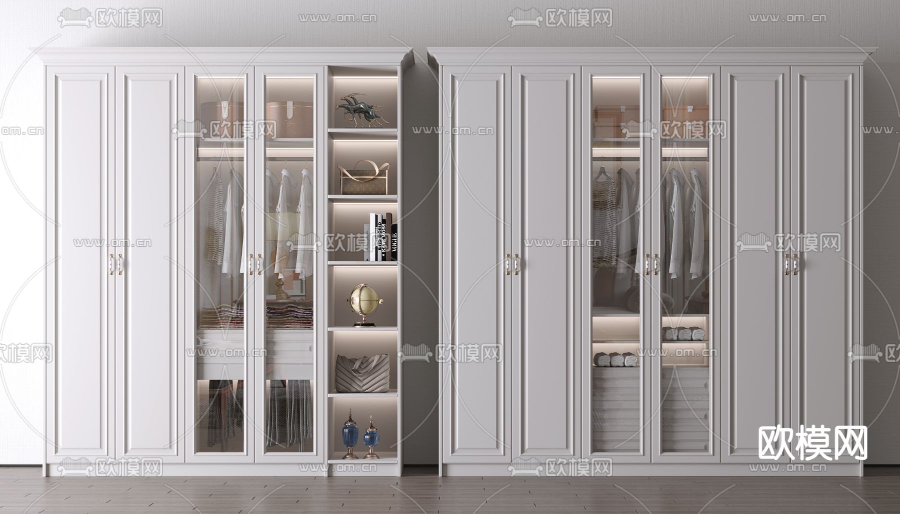 美式衣柜3d模型下载