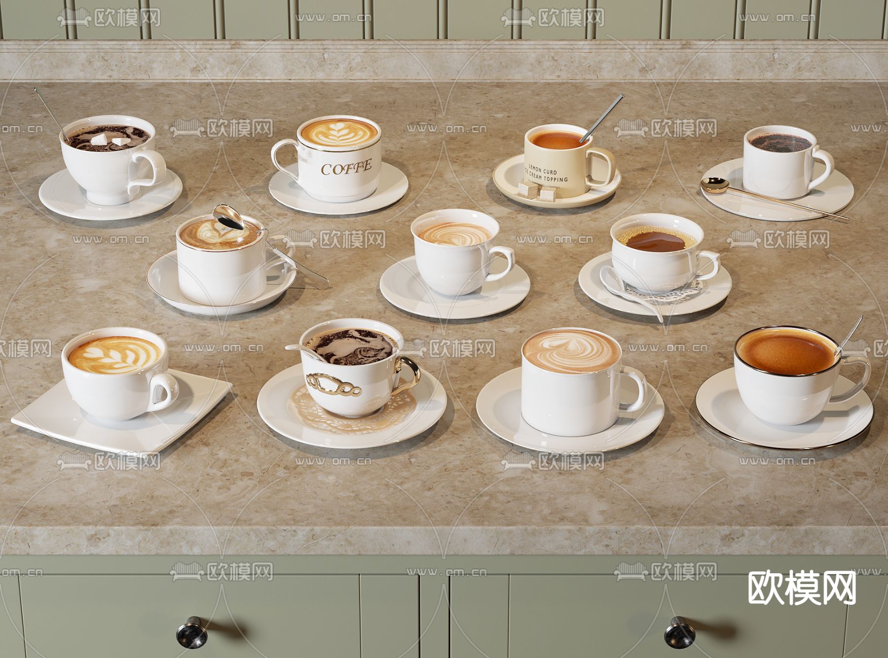 咖啡杯su模型下载（渲染图2）