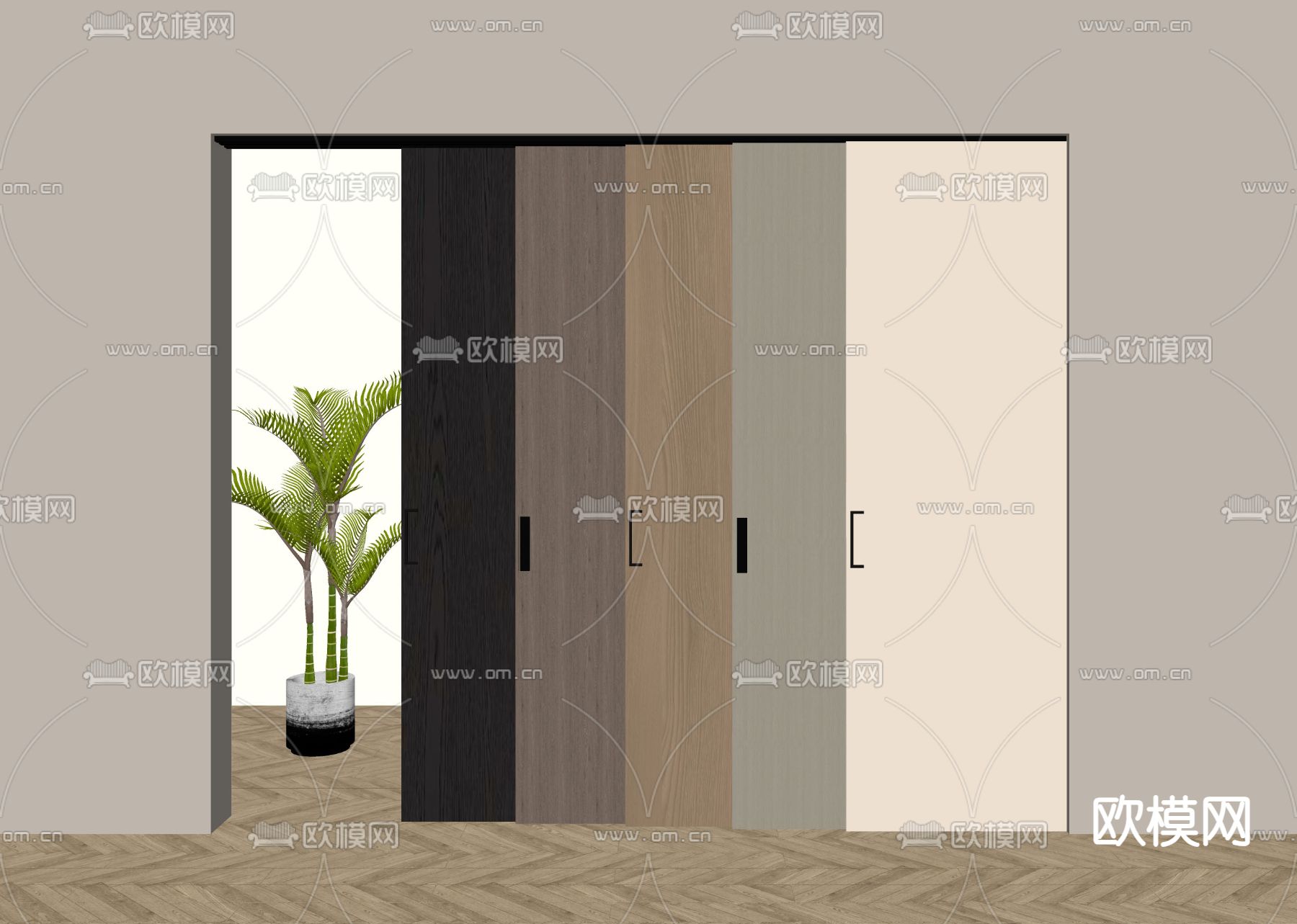 现代移门 推拉门su模型下载_ID14358112_sketchup模型下载-欧模网
