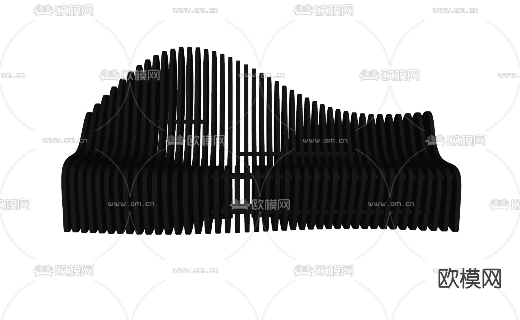 格栅艺术椅子 户外椅子su模型下载（渲染图1）