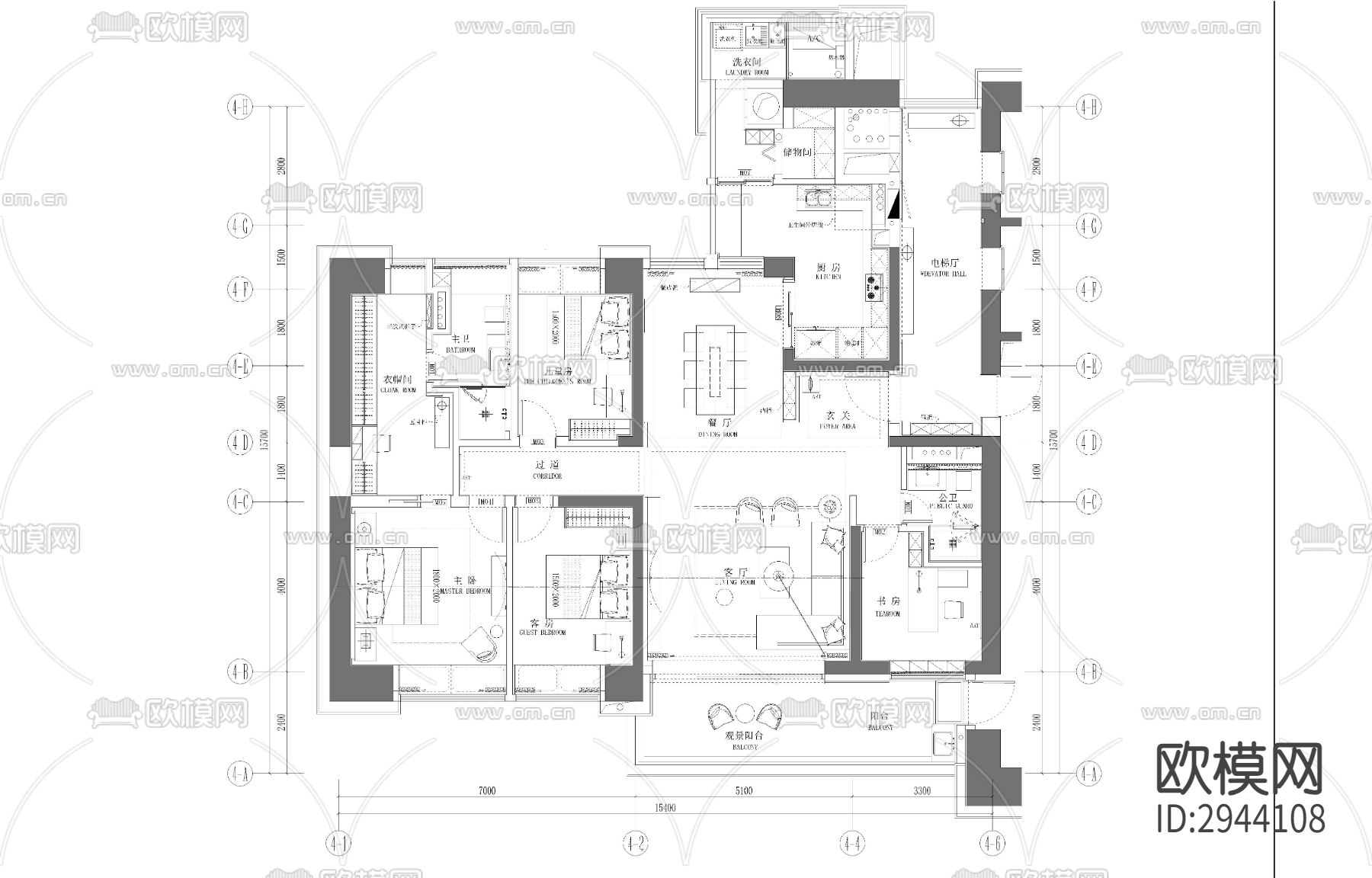 家装CAD施工图下载（渲染图2）