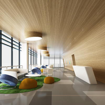  办公室休息区su模型 