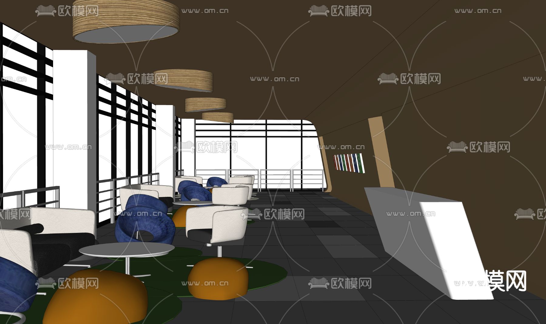 办公室休息区su模型下载（渲染图2）