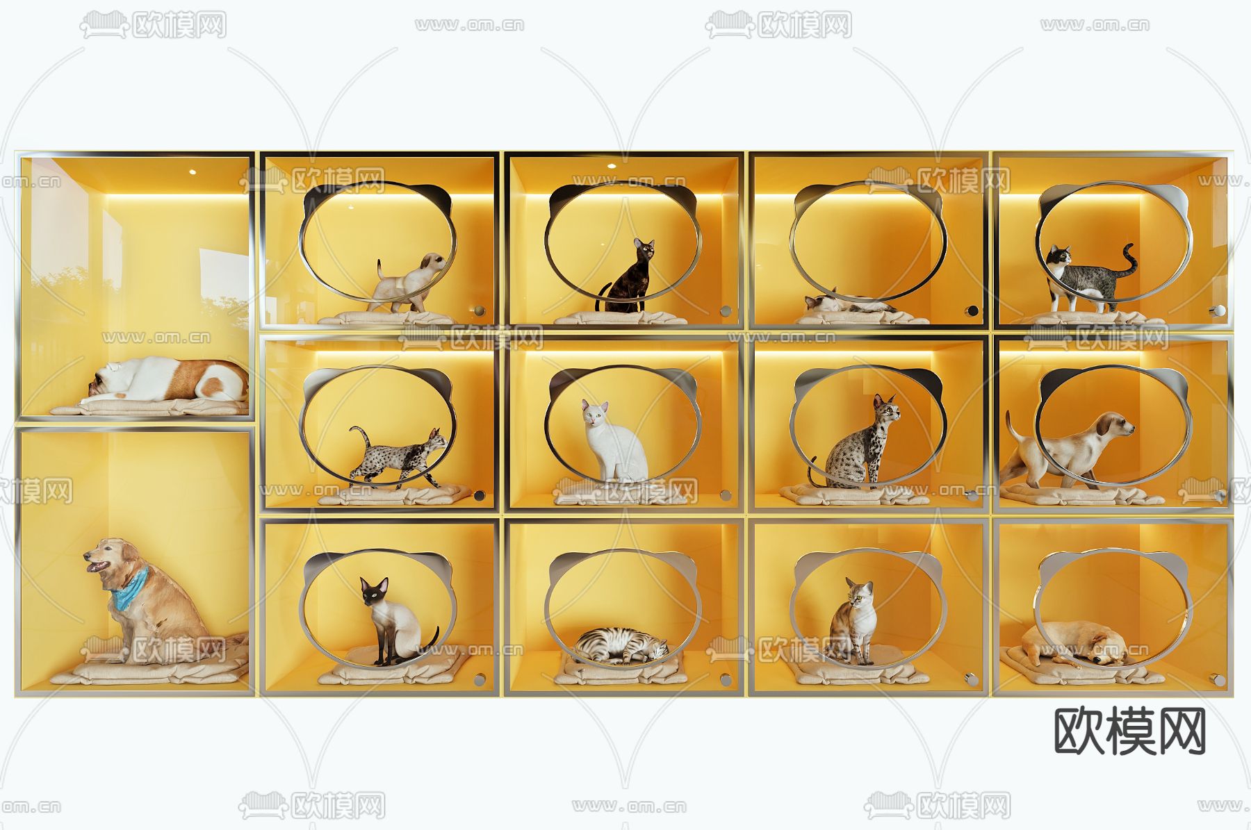 宠物 猫 狗su模型下载（渲染图1）