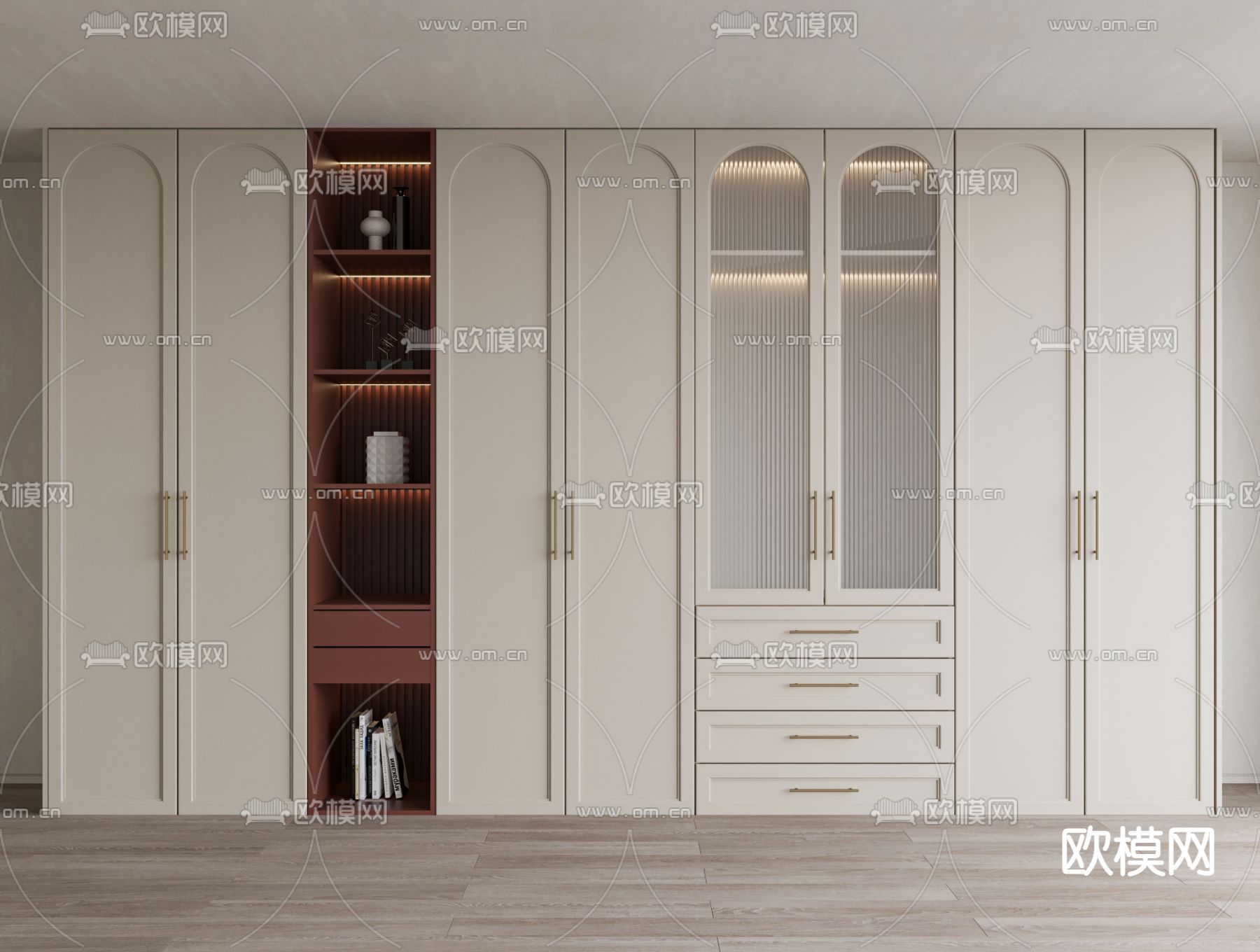 法式衣柜 衣橱3d模型下载