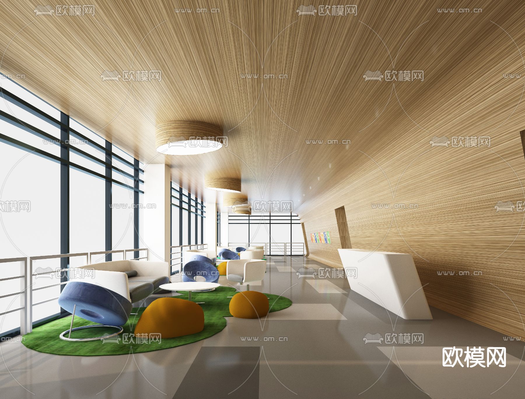 办公室休息区su模型下载（渲染图1）
