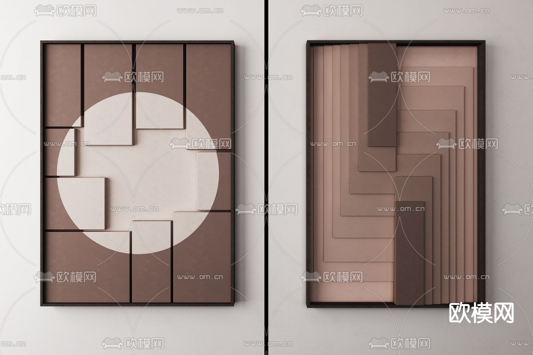 现代墙饰 挂饰 立体画3d模型下载