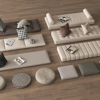  坐垫 飘窗垫 沙发垫 蒲团 软垫 抱枕su模型 