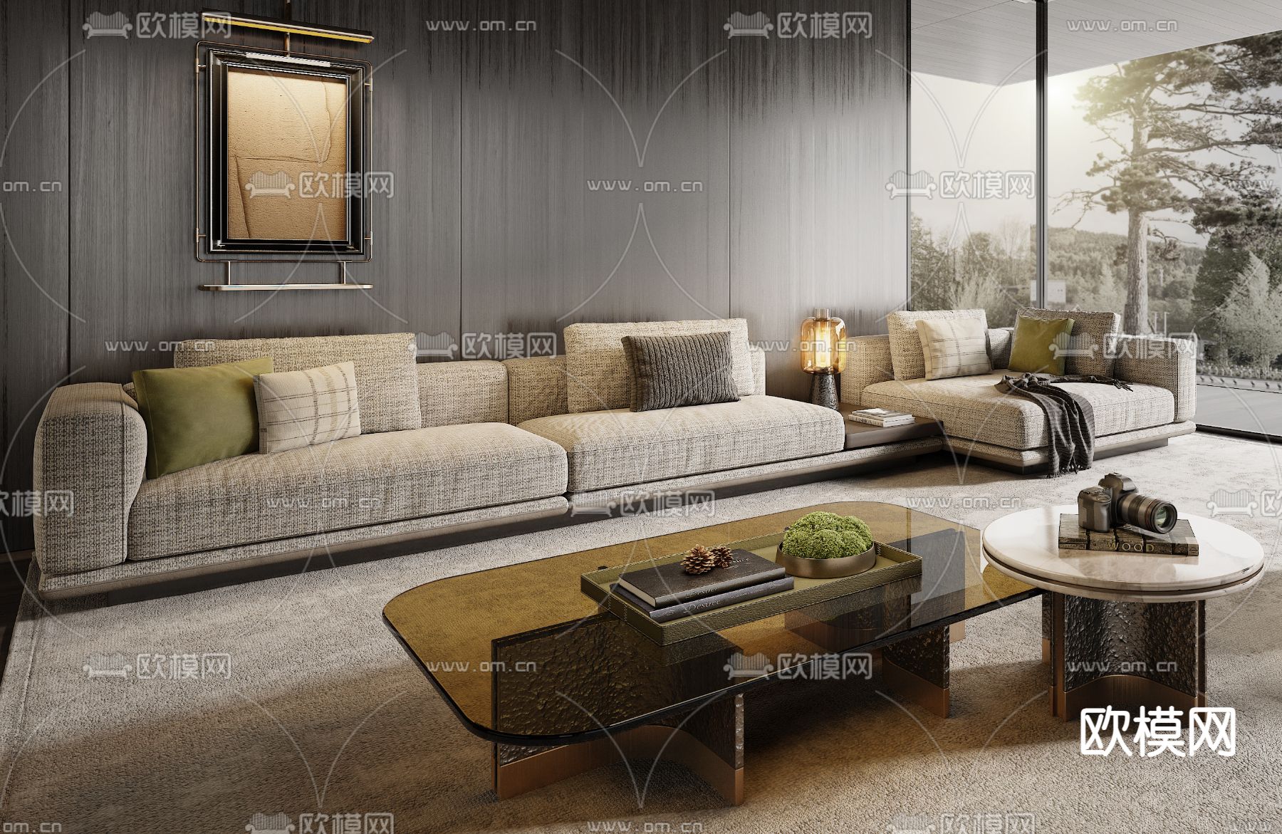 Minotti 组合沙发su模型下载（渲染图3）