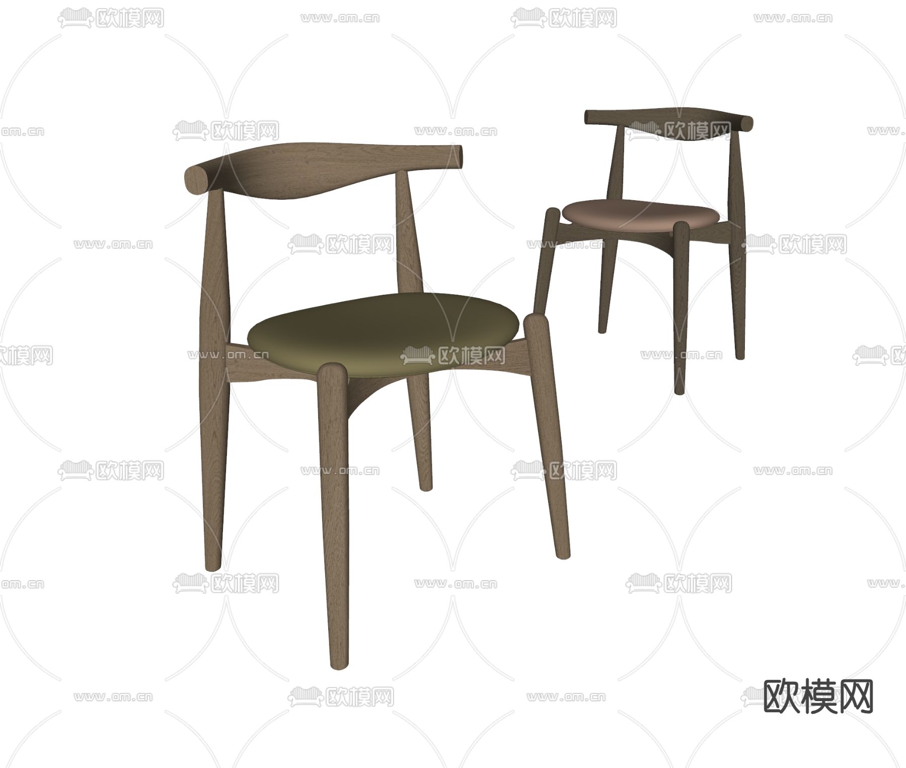 北欧椅子 餐椅su模型下载（渲染图2）