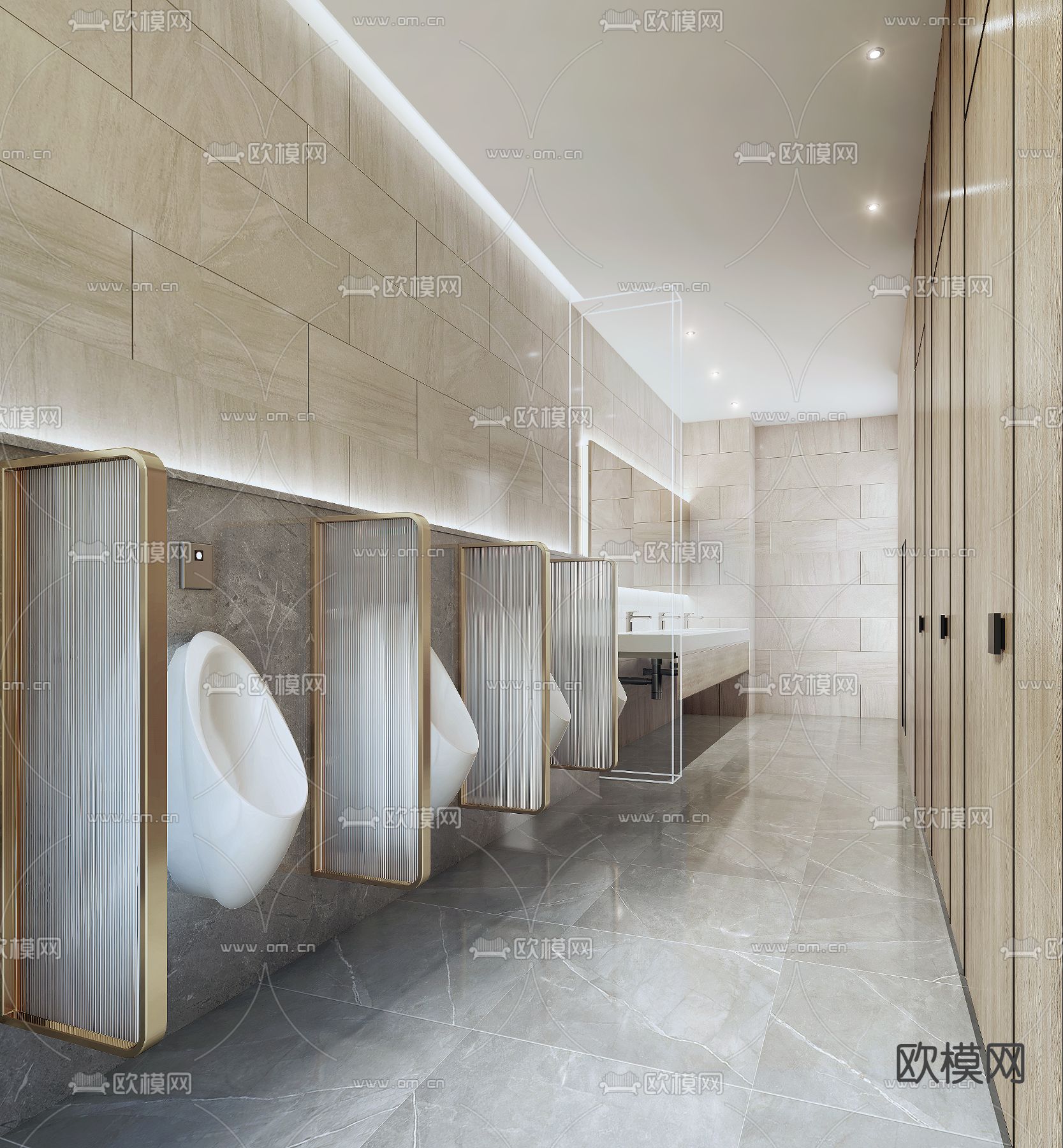 公共卫生间su模型下载（渲染图2）