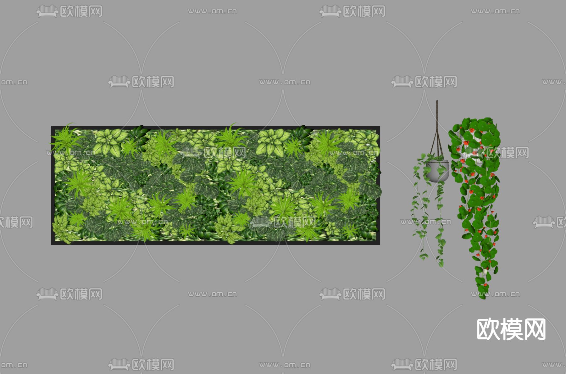 植物墙su模型下载（渲染图1）