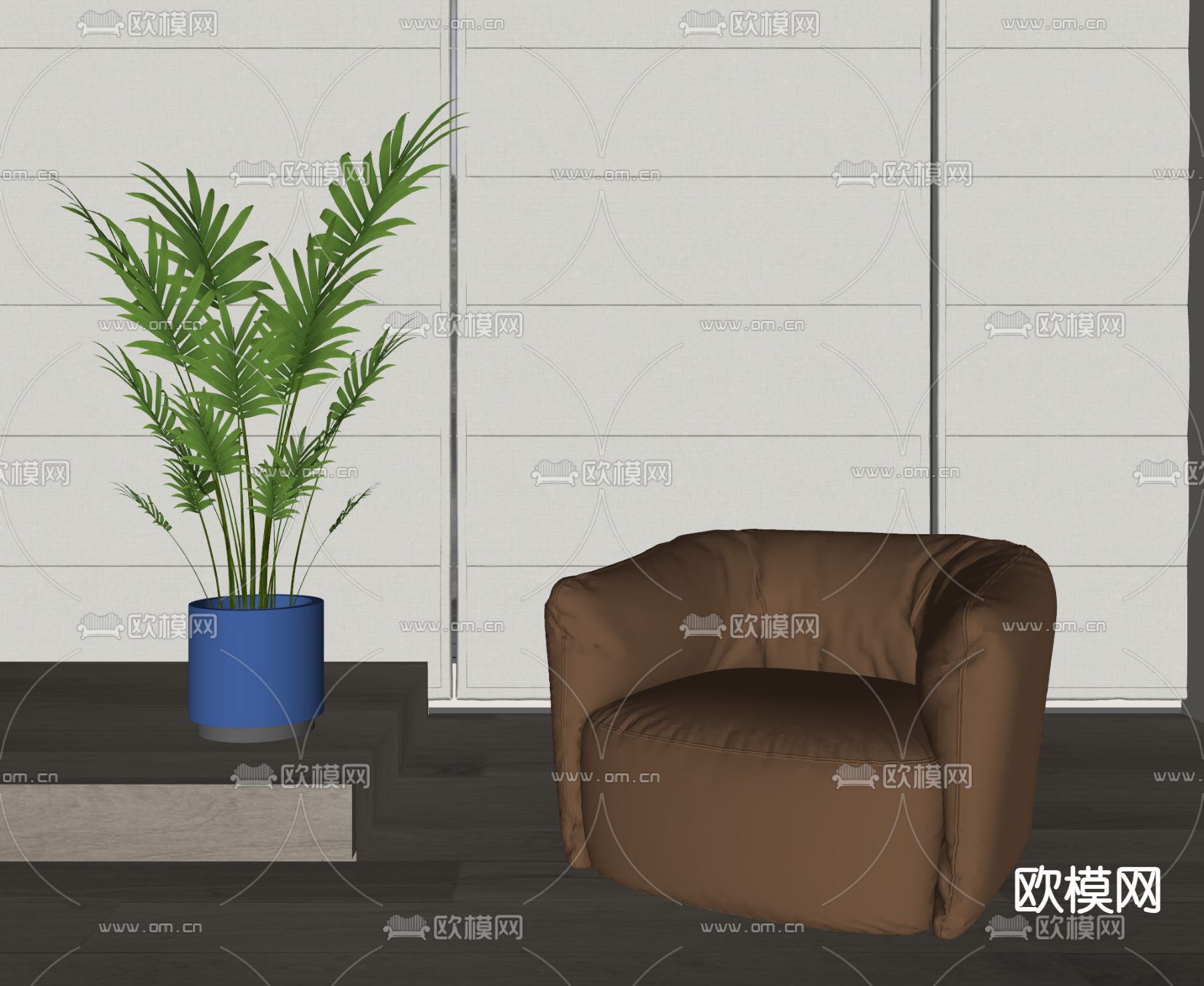 休闲沙发 皮沙发su模型下载（渲染图2）