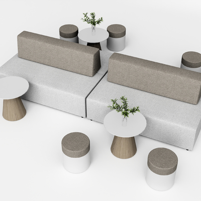  现代办公沙发su模型 