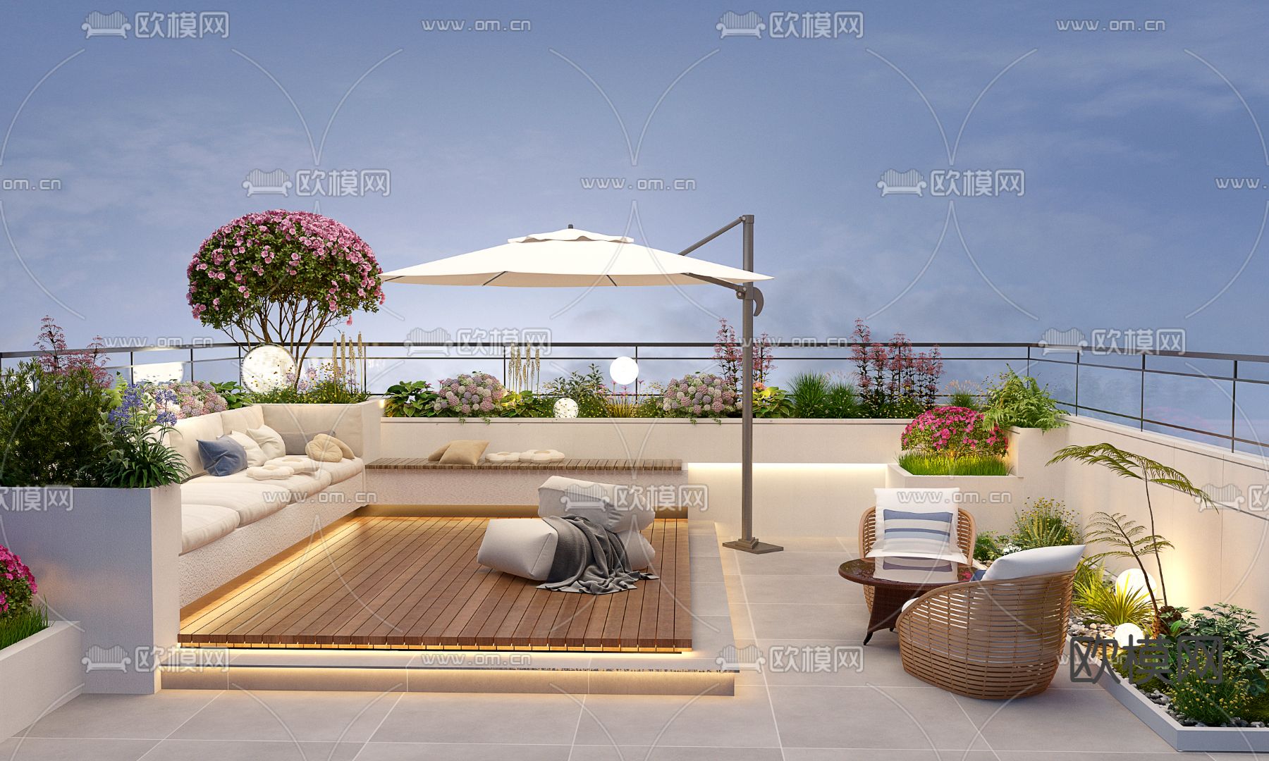 屋顶花园 露台阳台3d模型下载