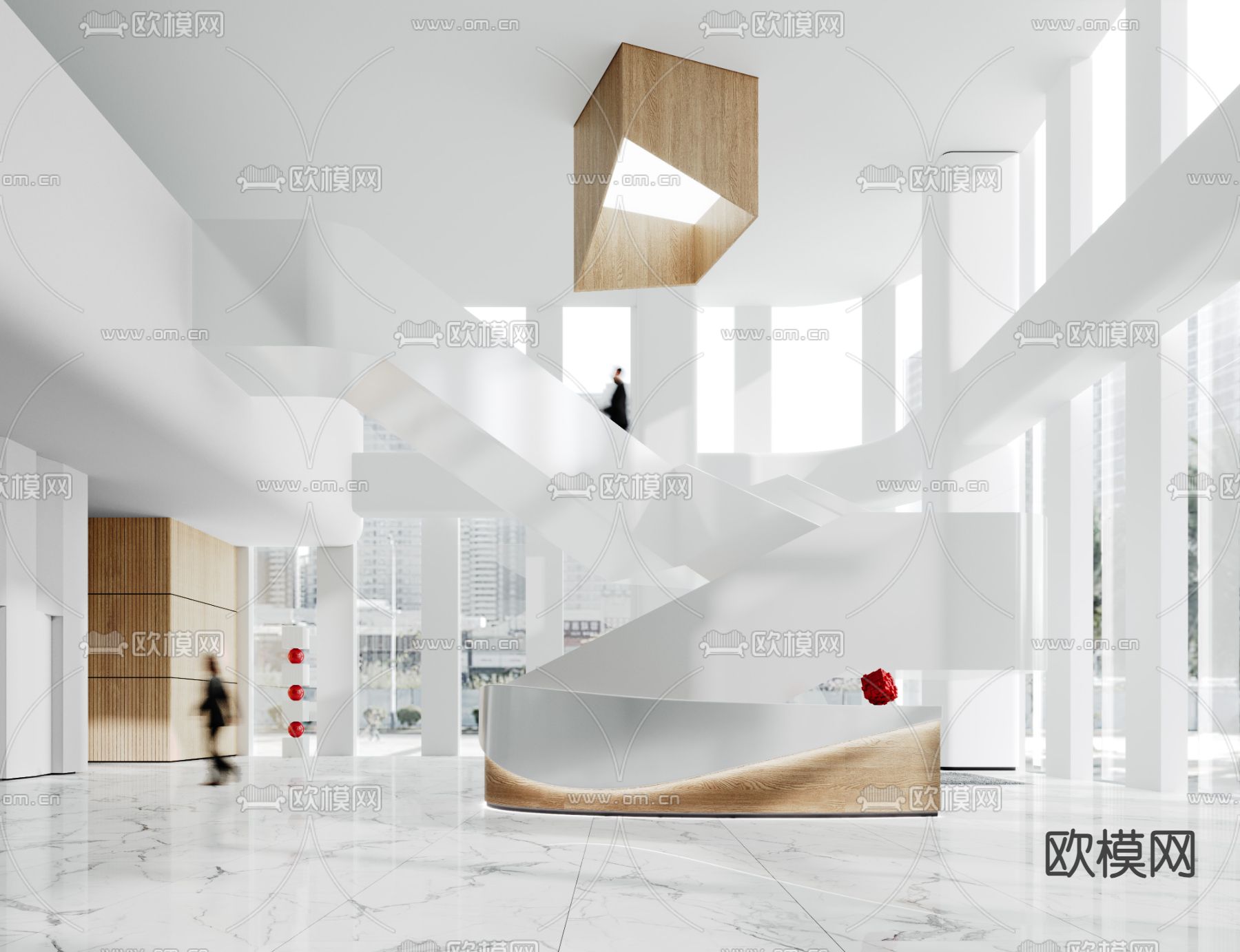 办公楼大堂 写字楼3d模型下载