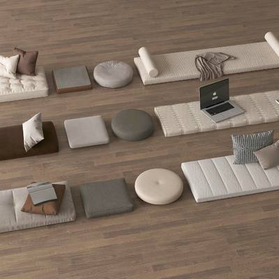  坐垫 飘窗垫 沙发垫 蒲团 软垫 抱枕su模型 