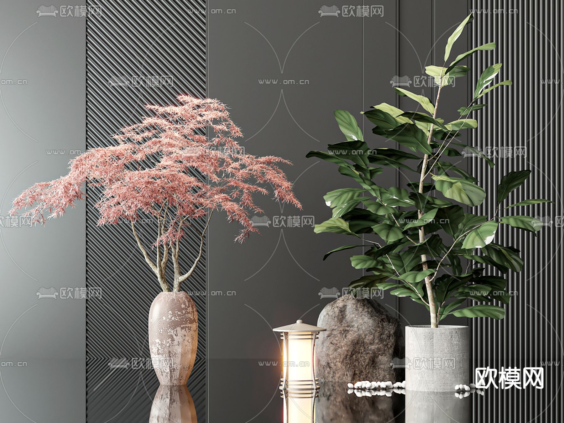 盆栽 盆景3d模型下载