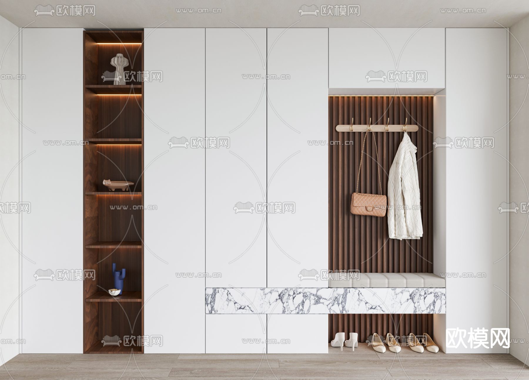 玄关鞋柜3d模型下载