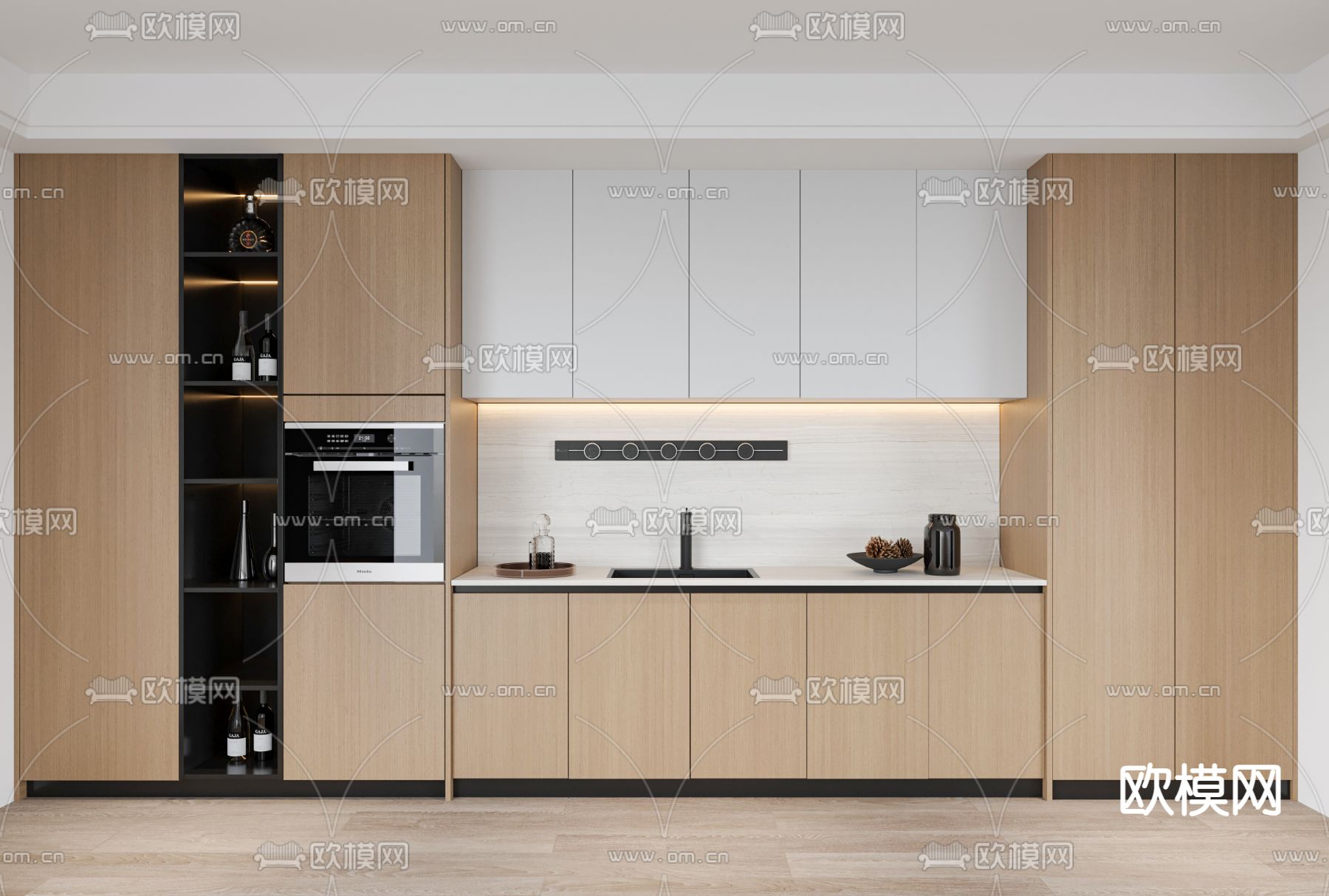 现代厨房 橱柜3d模型下载