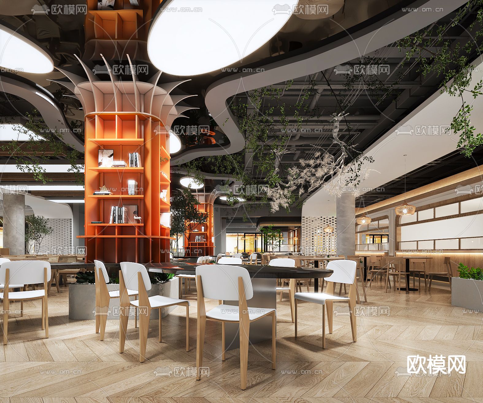 商场餐厅 快餐厅3d模型下载（渲染图3）