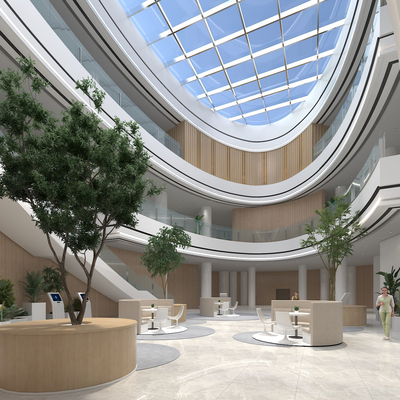  商场大厅 中庭su模型 