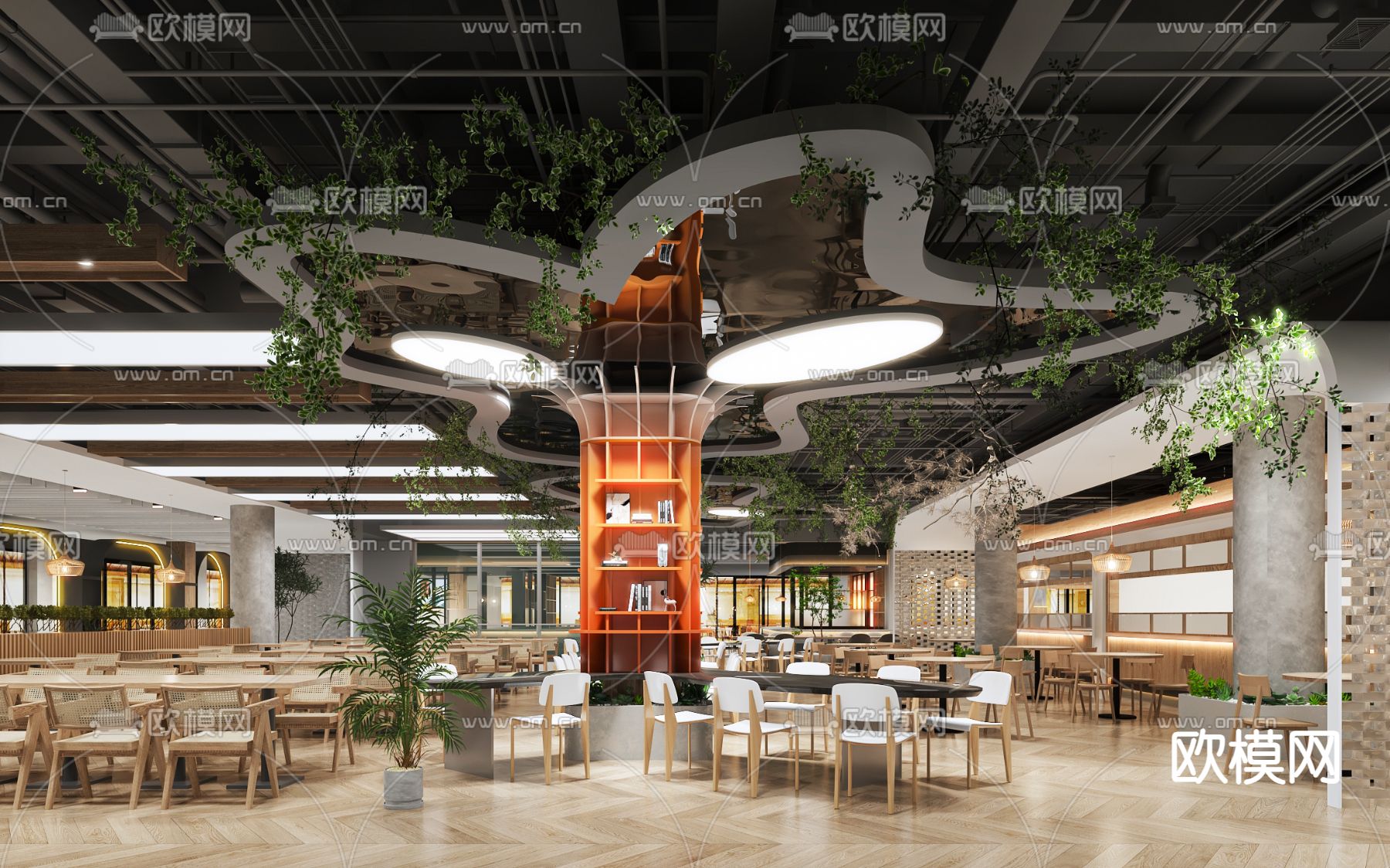 商场餐厅 快餐厅3d模型下载（渲染图4）