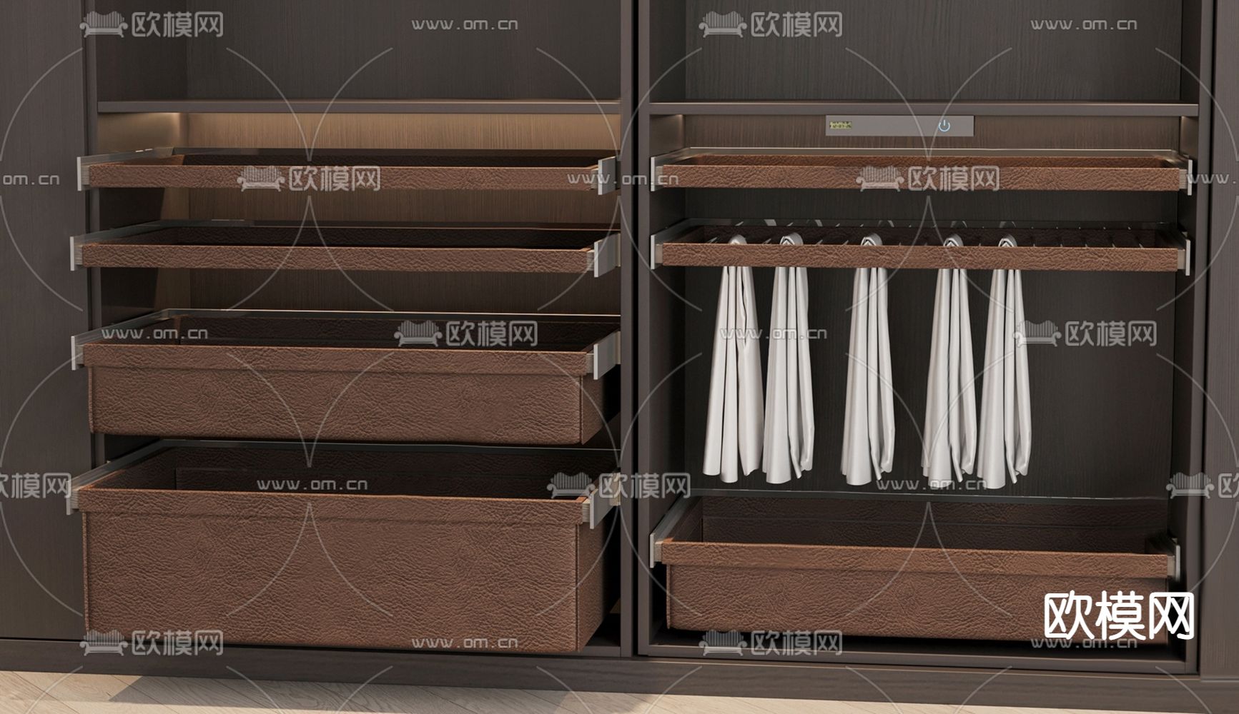现代衣柜 拉篮su模型下载（渲染图2）