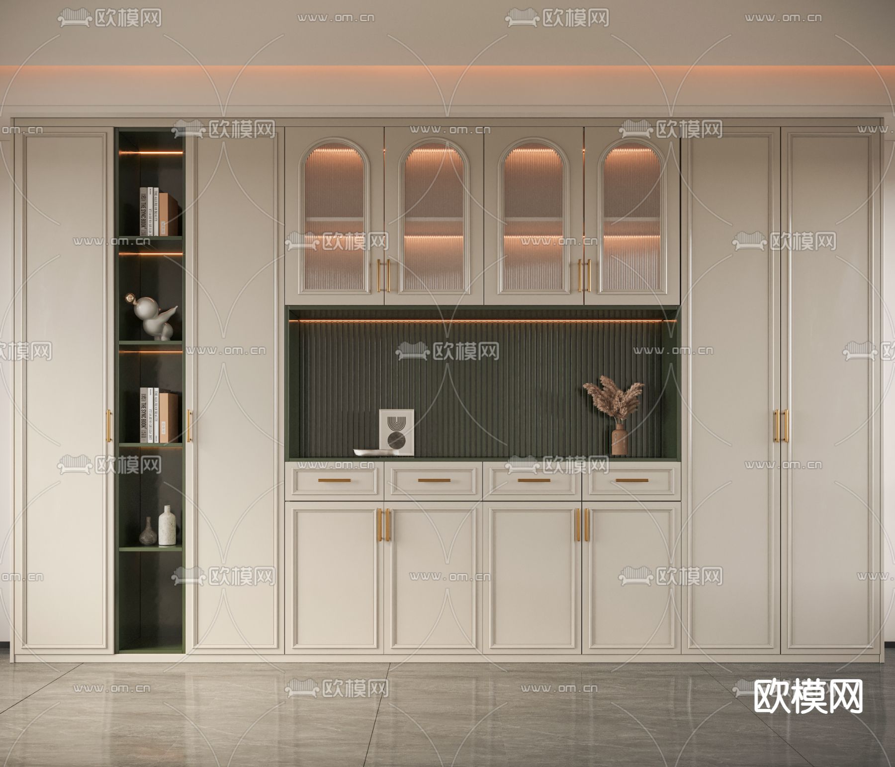 法式酒柜 餐边柜3d模型下载