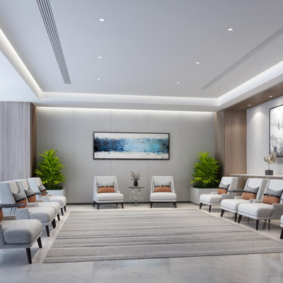  贵宾接待区 会客厅su模型 