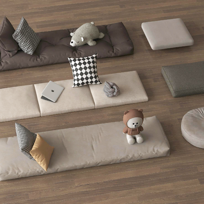  飘窗垫 沙发垫 蒲团 软垫 抱枕su模型 