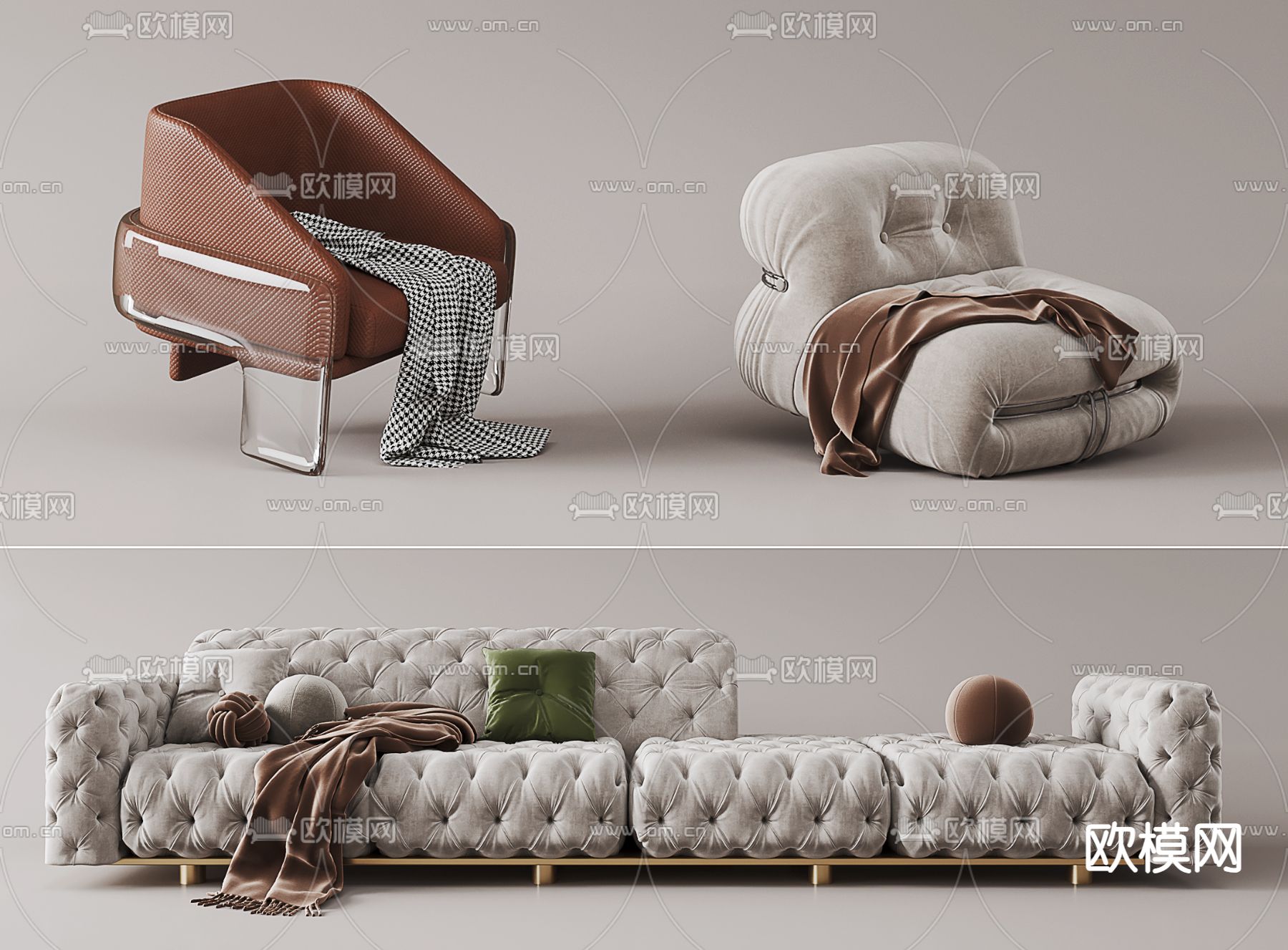 法式沙发 组合沙发3d模型下载