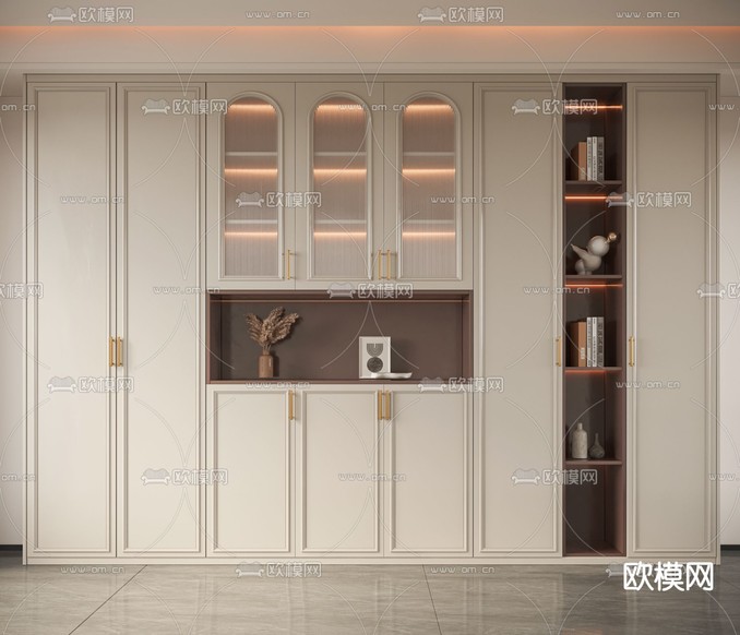 法式酒柜 餐边柜3d模型下载