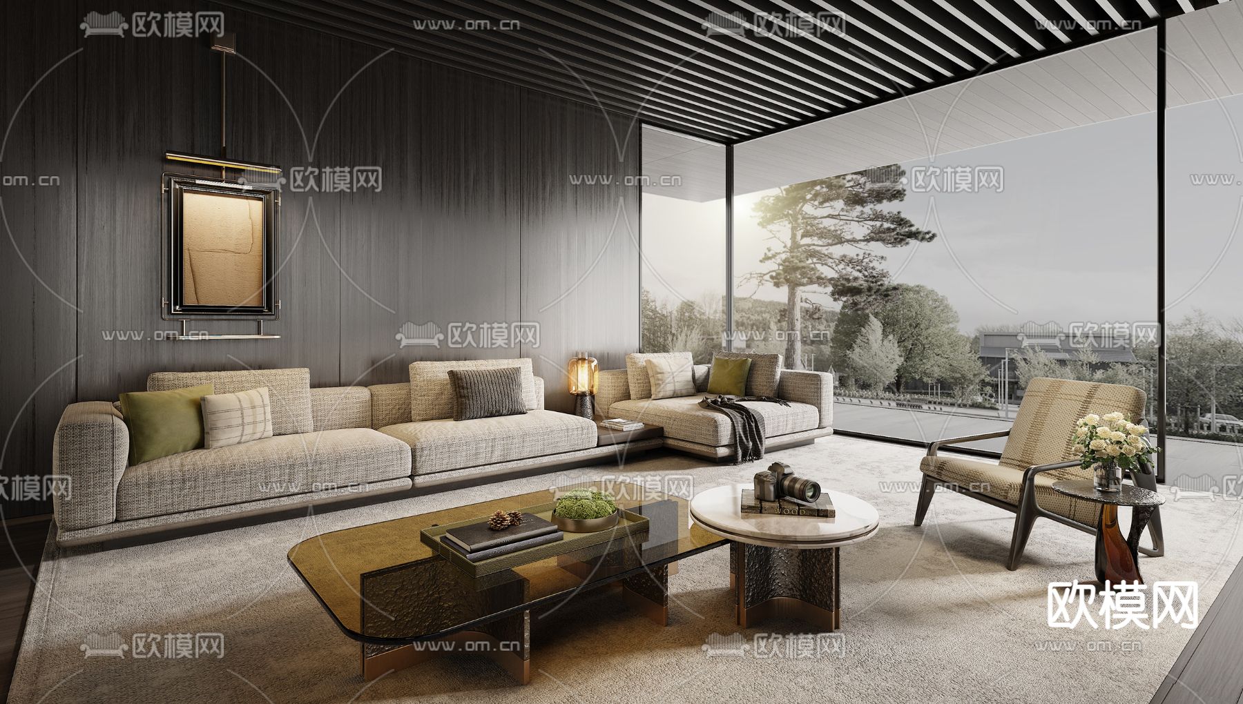 Minotti 组合沙发su模型下载（渲染图2）