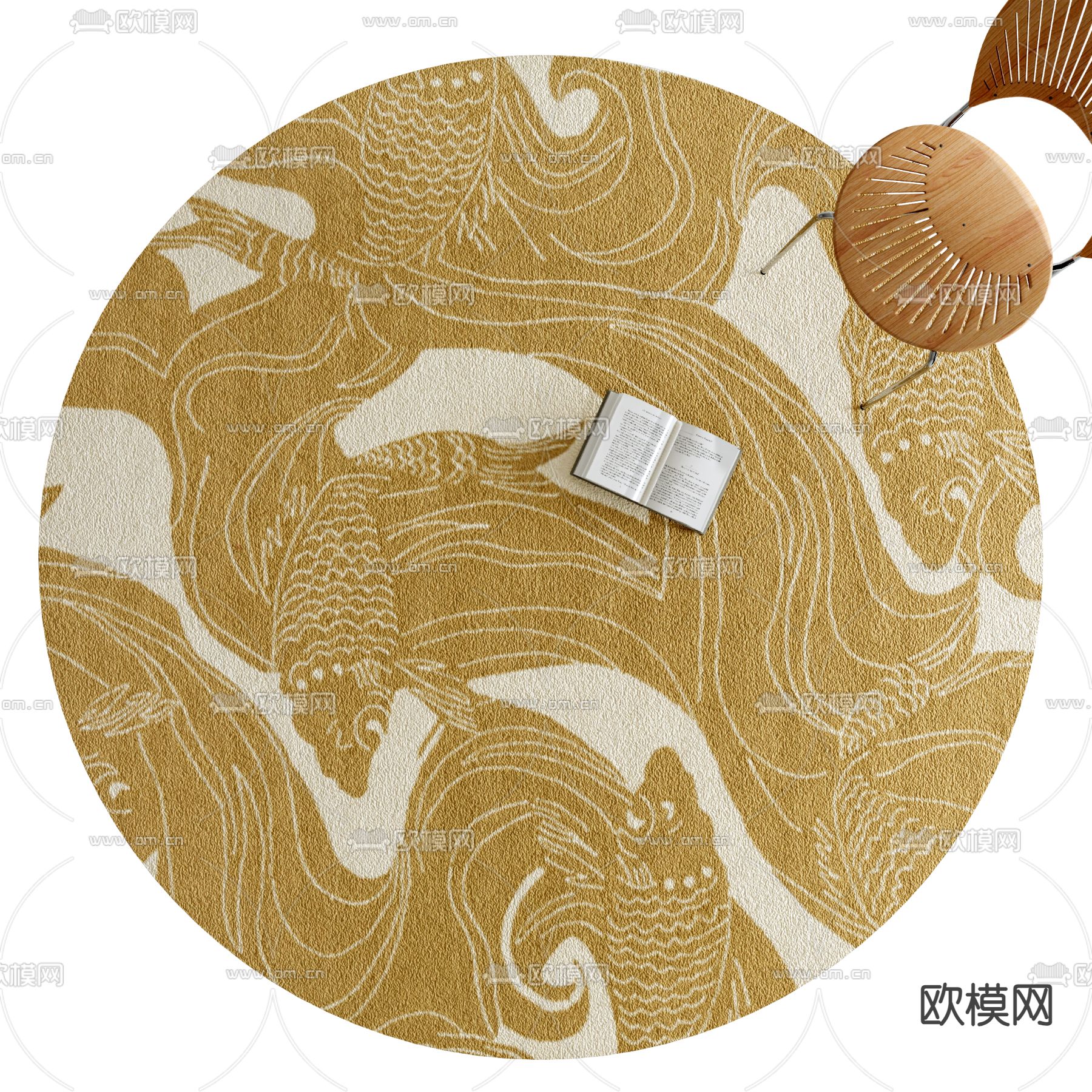 圆形地毯su模型下载（渲染图1）