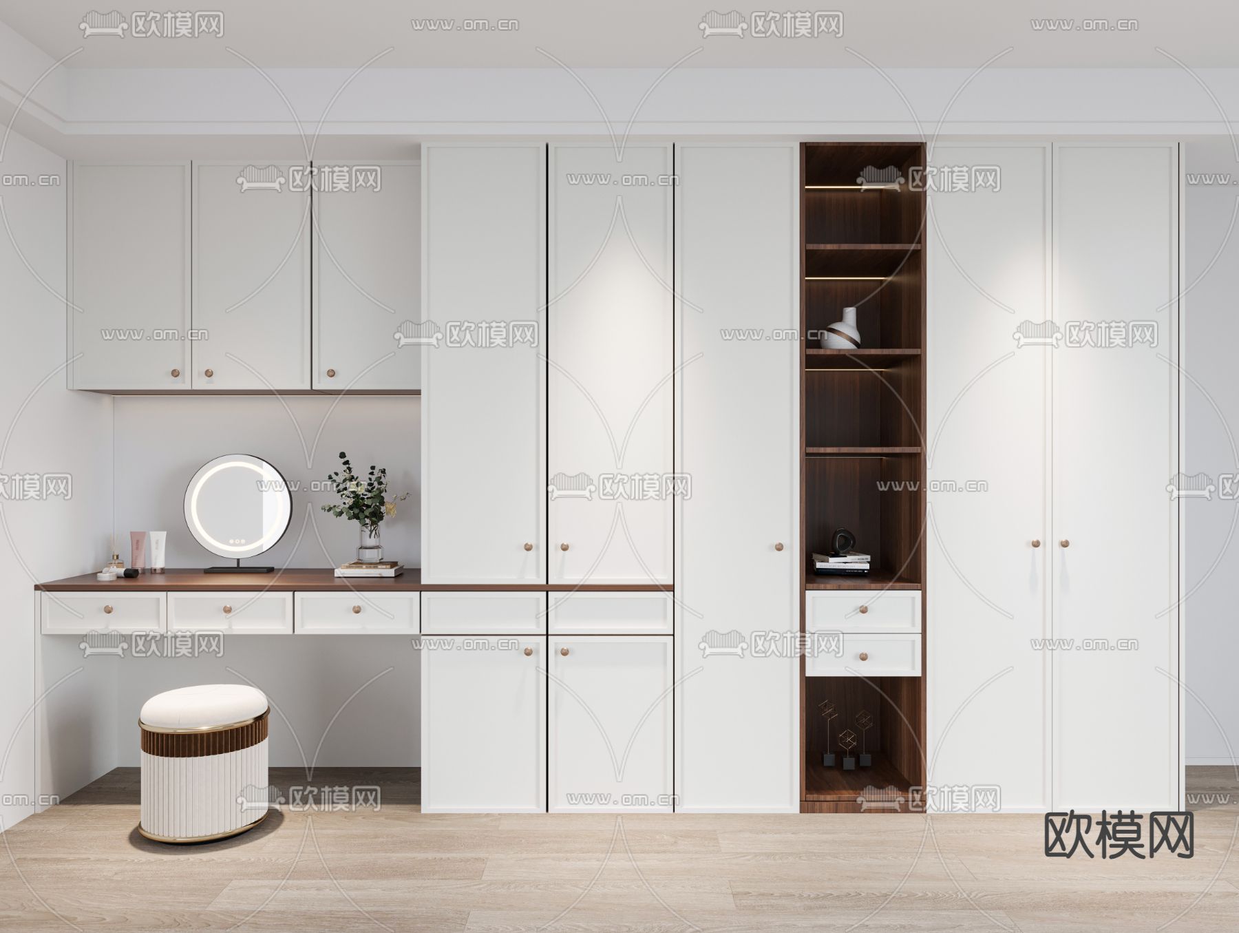 现代衣柜 梳妆台3d模型下载