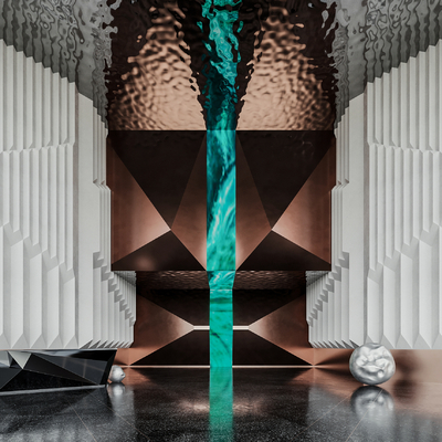  酒店前台 前厅su模型 