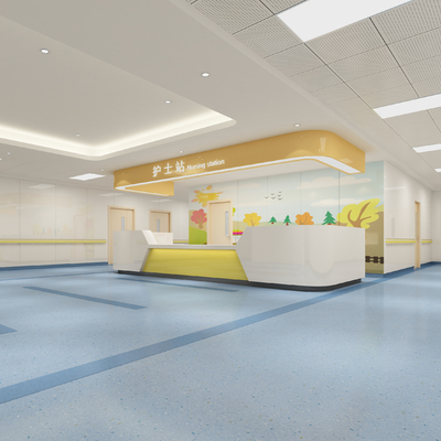  医院护士站su模型 