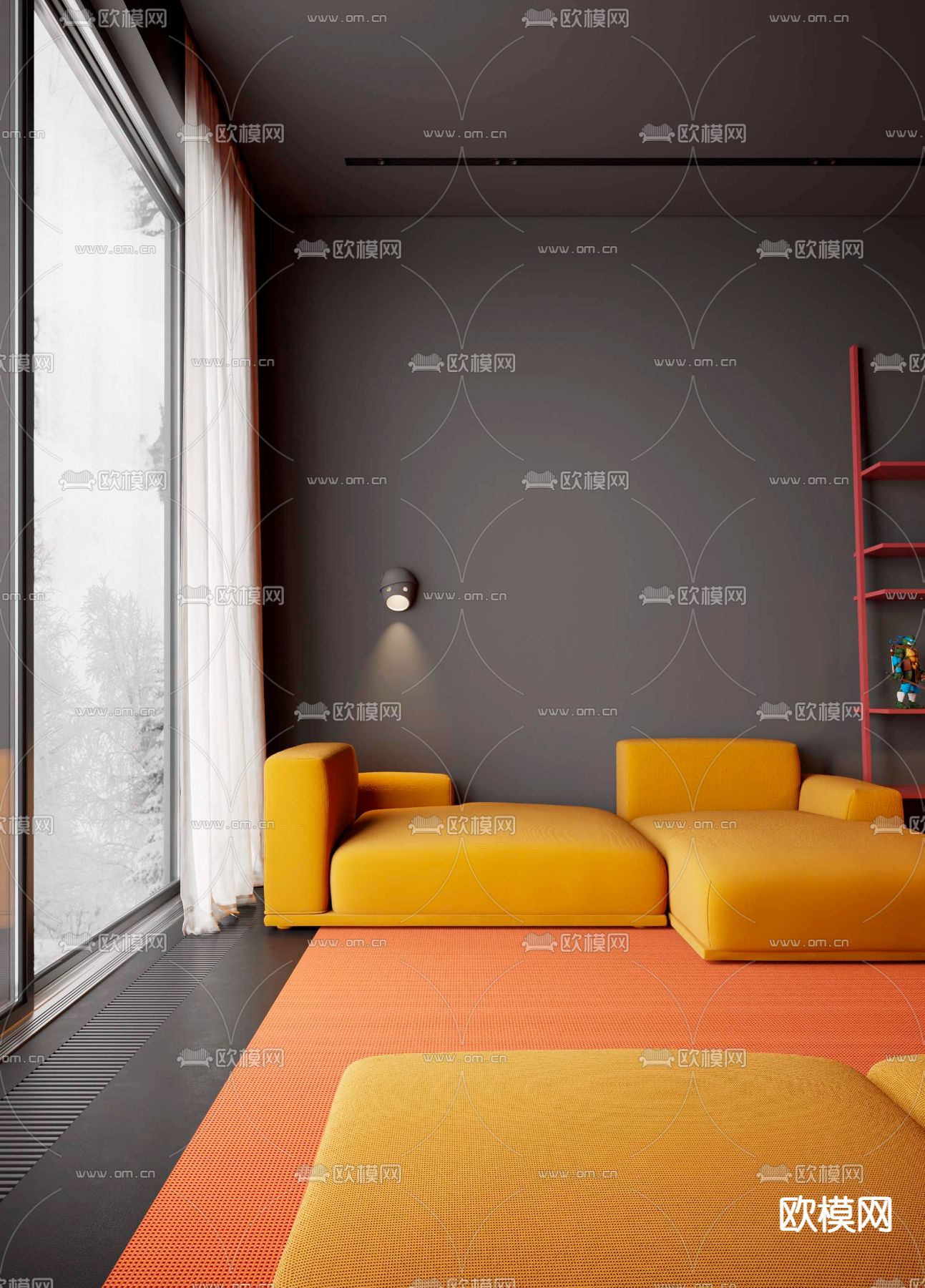 孟菲斯儿童房 玩具房su模型下载（渲染图1）